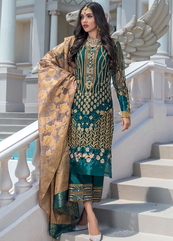 Zainab Chottani Embroidered Net Unstitched 3 Piece Suit ZC20WF 01 Ashna - Wedding Collection