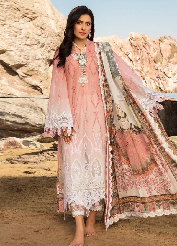 Noor by Saadia Asad Embroidered Lawn Suits Unstitched 3 Piece SA21NL 10B - Luxury Collection