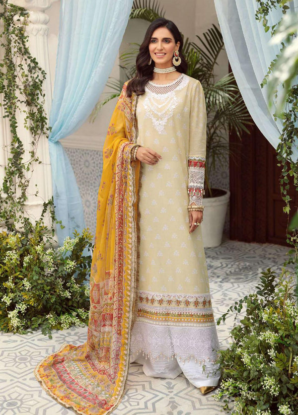 Noor by Saadia Asad Embroidered Lawn Suits Unstitched 3 Piece SA22N D7B - Summer Collection