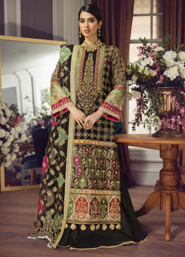 Ezra Embroidered Organza Suits Unstitched 3 Piece Amtul 01 - Wedding Collection