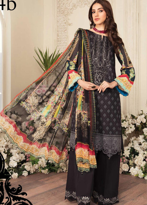 Aayra Embroidered Lawn Suits Unstitched 3 Piece AY21L 04B - Luxury Collection