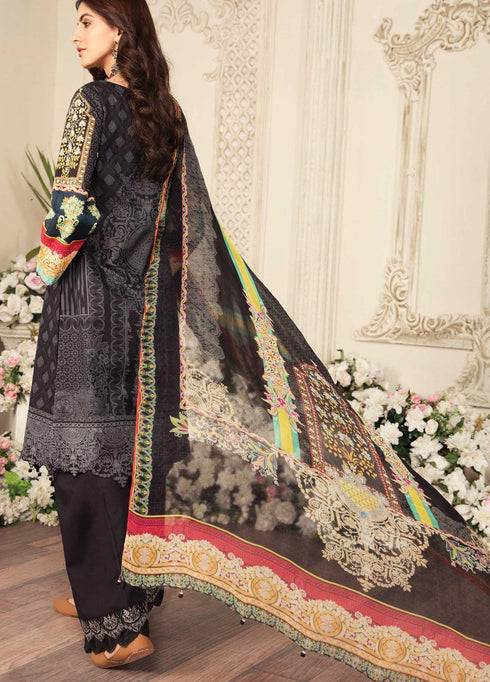 Aayra Embroidered Lawn Suits Unstitched 3 Piece AY21L 04B - Luxury Collection