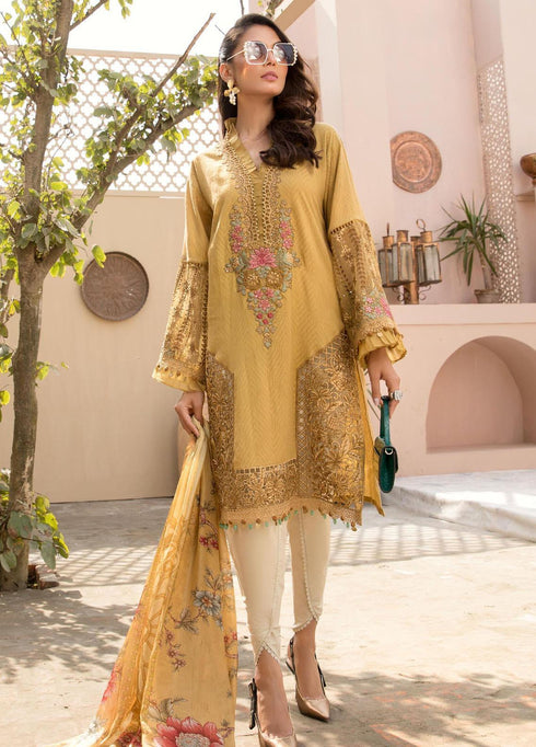Maria B Embroidered Lawn Suits Unstitched 3 Piece MB21EL D-09 - Festive Collection