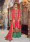 Mbroidered By Maria B Embroidered Raw Silk Aqua and Salmon pink Suit Unstitched 3 Piece MB21WD D2 - Wedding Collection