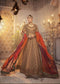 Mbroidered By Maria B Embroidered Organza Vintage gold chata patti Suit Unstitched 3 Piece MB21WD D8 - Wedding Collection