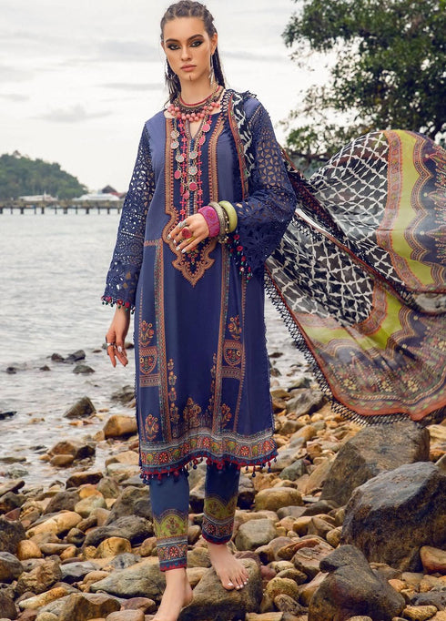 Mprints By Maria B Embroidered Lawn Suits Unstitched 3 Piece MB22MP MPT-1404-B - Eid Collection