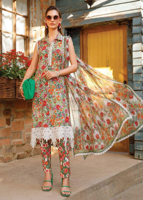Mprints By Maria B Printed Lawn Suits Unstitched 3 Piece MB23MP 8A - Summer Collection