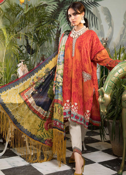 Mprints By Maria B Printed Lawn Suits Unstitched 3 Piece MB21-MP2 1104-B - Summer Collection