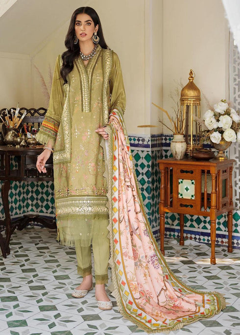 Noor By Saadia Asad Embroidered Linen Suits Unstitched 3 Piece NSA22W D7-B - Winter Collection