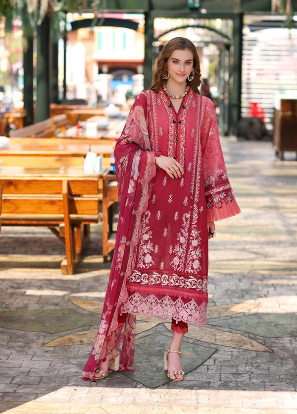 Noor by Saadia Asad Embroidered Lawn Suits Unstitched 3 Piece NSA23P D8-A - Luxury Collection