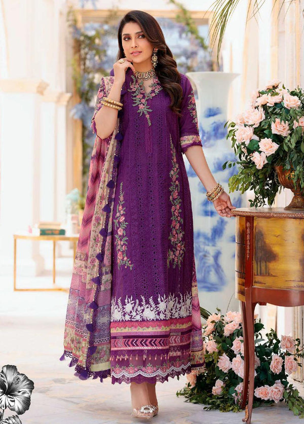 Noor By Saadia Asad Embroidered Lawn Suits Unstitched 3 Piece SA22CK D2-A - Luxury Collection