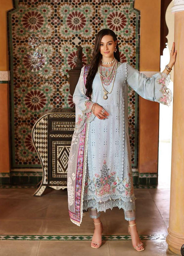 Noor By Saadia Asad Embroidered Chikankari Lawn Suits Unstitched 3 Piece NSA23LC D5-B - Luxury Lawn Collection