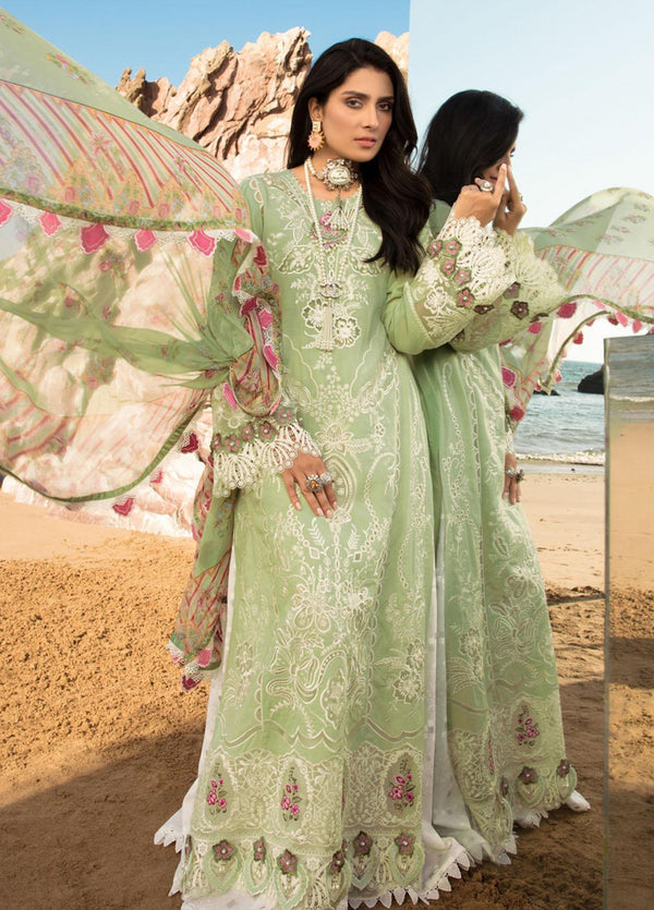 Noor by Saadia Asad Embroidered Lawn Suits Unstitched 3 Piece SA21NL 4A - Luxury Collection