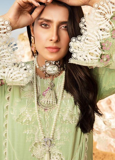 Noor by Saadia Asad Embroidered Lawn Suits Unstitched 3 Piece SA21NL 4A - Luxury Collection