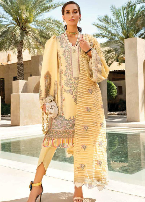 Shiza Hassan Embroidered Lawn Suits Unstitched 3 Piece SH21LL 02-B JAHARA - Luxury Collection