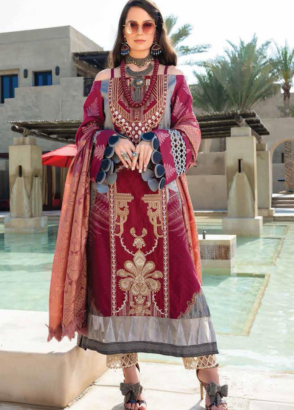 Shiza Hassan Embroidered Lawn Suits Unstitched 3 Piece SH21LL 09-B FATIN - Luxury Collection