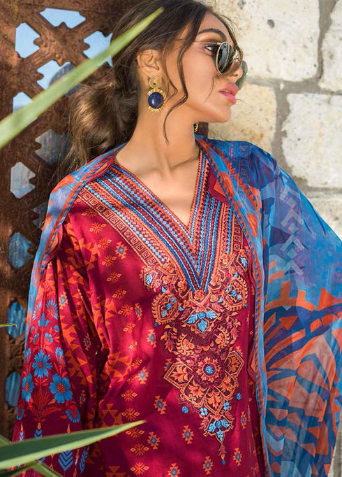Tahra by Zainab Chottani Embroidered Lawn Suits Unstitched 3 Piece TZC21L 10A RUSTIC GLAM - Summer Collection
