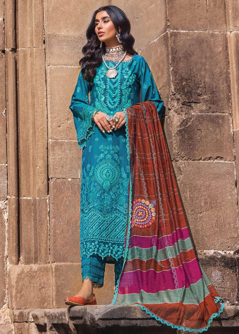 Zainab Chottani Embroidered Chikankari Suits Unstitched 3 Piece ZC22CK Vasl 2A - Luxury Collection